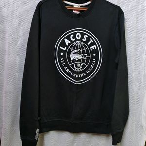 LACOSTE BLACK REGULAR FIT LOGO SWEATSHIRT