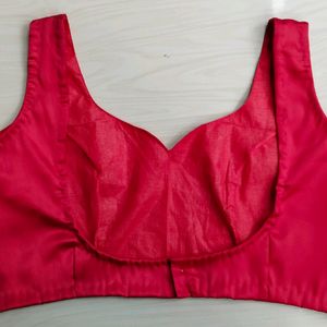 Backless Red Satin Blouse