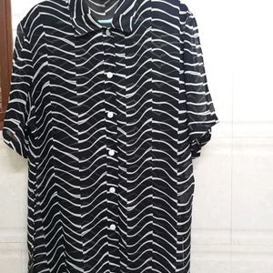 Black And White Zig Zag Shirt For Women's