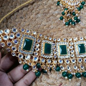 Green kundan Jewellery Set For Women