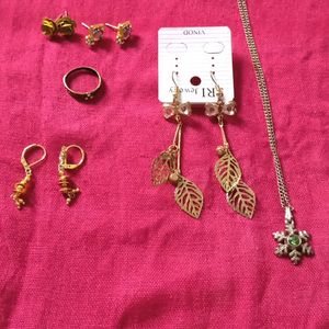 Butterfly Earring, Chain, Ring And Gifts