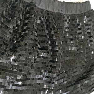 Black Sequin Party Mini Skirt