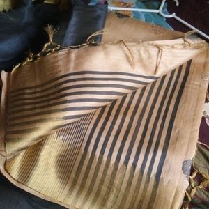 Golden Saree With Black Blouse