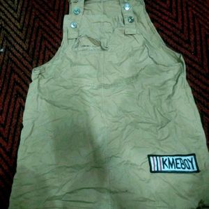 Dungaree Dress With White T Shirt