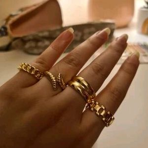 4pcs Chain Design Ring