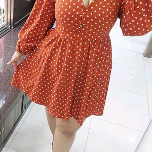 Polka doted bustier short dress