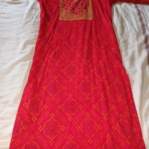 Red Cotton Kurti