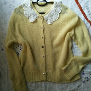 Yellow Knitted Cardigan