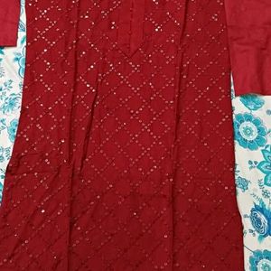 Red/Maroon Straight Kurti