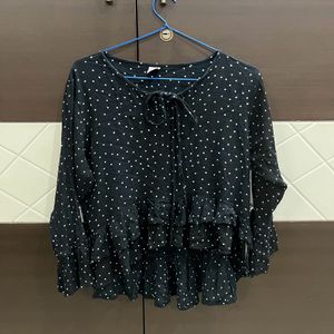 Black Polka Dot Top