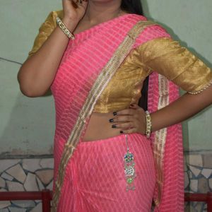 New Peach Saree