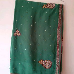 Green Red Saree