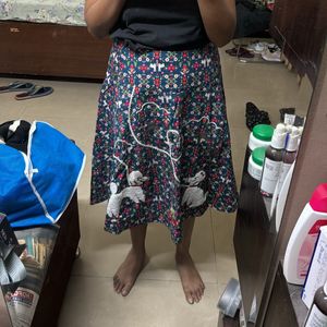 Printed A Line Skirt