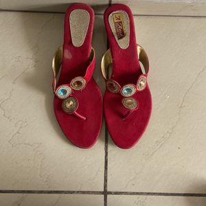 Beautiful Red Party Wear Footwear
