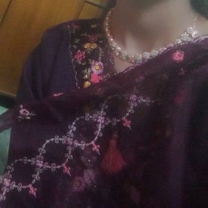 Embroidery Kurta Sets Purple