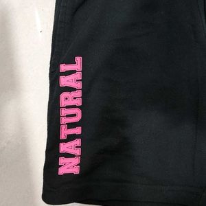 Black Shorts With Pink Details