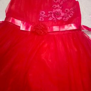 Princess Type Red Colour Long Dress