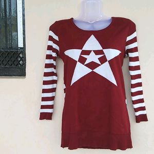 🧥Maroon Woolen Girls Top🧥