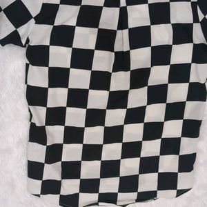 Black And White Top With Big Checkbox