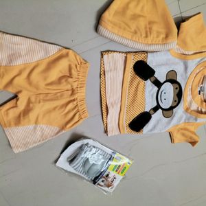 Baby Clothing Set With Unused New Knee Pads