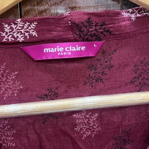 Marie Claire Maroon Tie Up Top