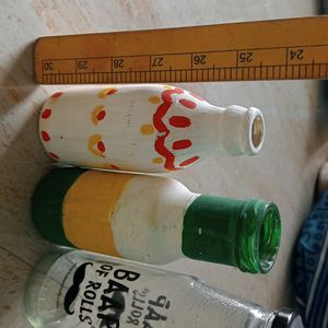 3 Beautiful Decorate Glass Bottle