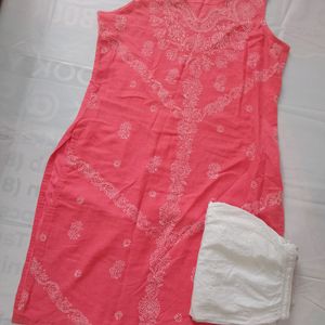 Chikankari Kurti Pant Set