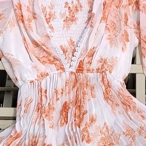 Floral Chiffon Midi Dress