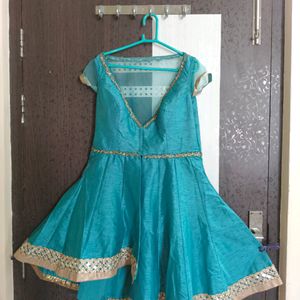 Blue/Golden Ethnic Gown