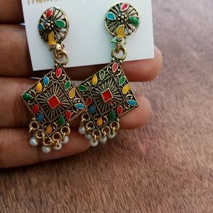 New Golden Colourful Earrings