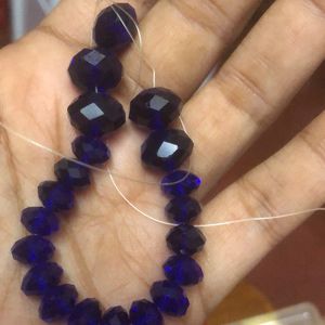 Violet, Red And Glass Beads Stone Bead