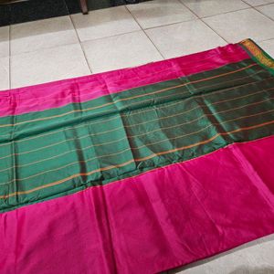 Rose Pink Saree With Paithani Border