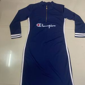 Navy blue straight cotton kurti