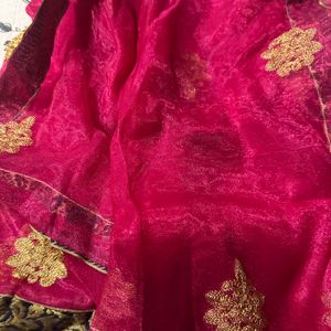 Pink Net Dupatta Unused Very Attractive For Festiv