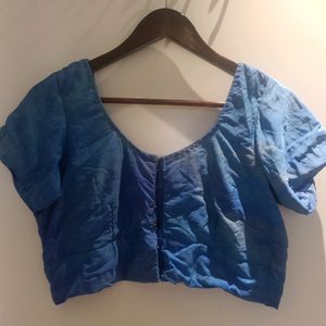 Shaded Blue Crepe Blouse