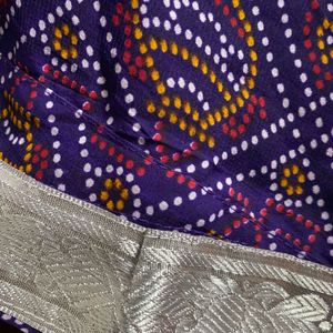 Purple Colour Bandhni Lehenga And Duppatta