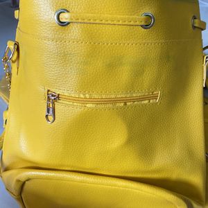 Yellow Drum Shape Sling Bag