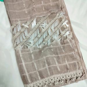 2 Fancy Stoles /Scarf Hijab (Mauve Taupe, Puce)