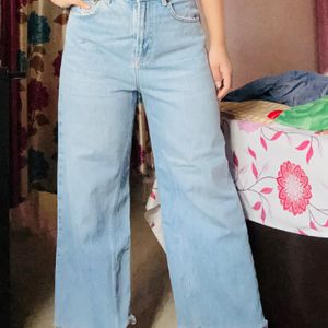 Denim Blue Wide Leg Jeans