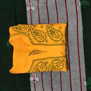 Chikankari Yellow kurti. New.