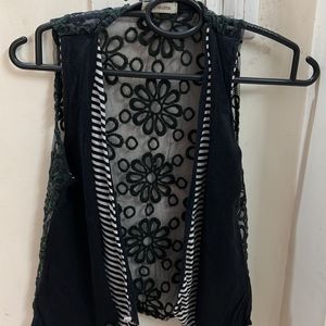 Designer Back Jacket With White Top