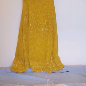 Gaun Yellow Party Wear Beautiful