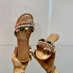 Rahinestone Beaded Designer Tpr Shoes