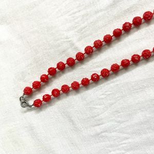 Red Rose Beaded Necklace