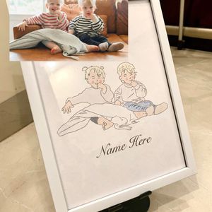 Cute Custom Family Portrait In Frame