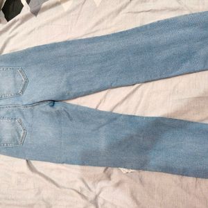 Ribbed Straight Fit Jeans For Girls