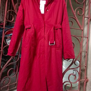 Oxxo Branded Long Jacket With Waist Belt