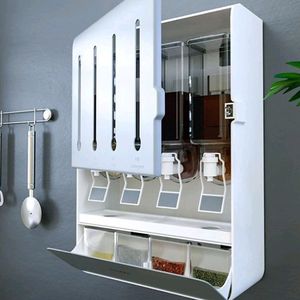 Wall Mount Oil and Vinegar Storage Dispenser Spice