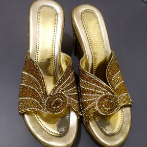 Golden Party Wear Heels