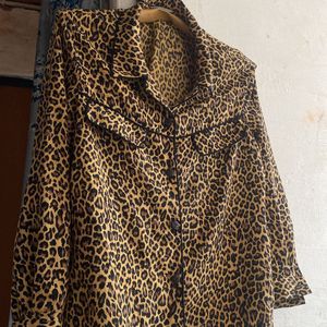 This is Leopard Printed Shirt Full Sleeve